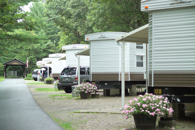 RV Trailers in a row