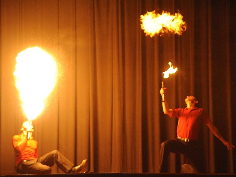 fire breathing performers