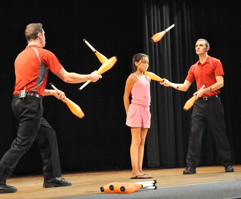 A juggling performance in our French Mountain Playhouse