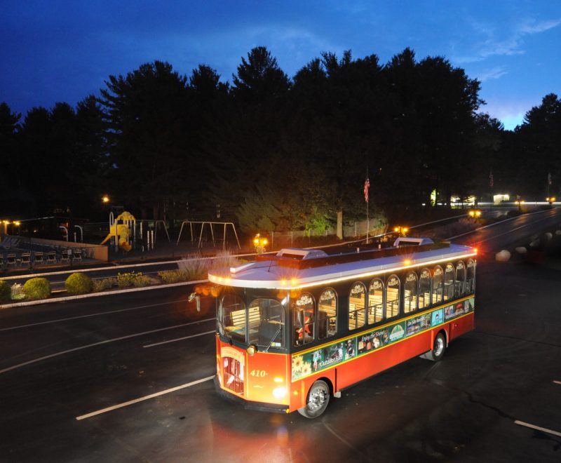 Trolley at night