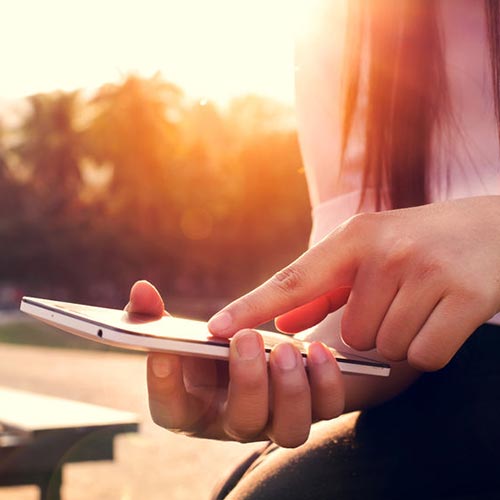 Person using cellular phone