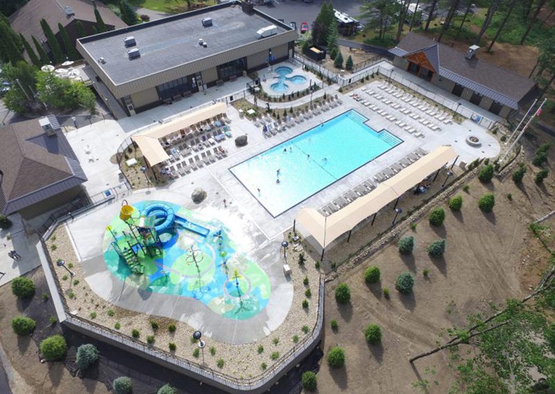 overhead view of pool area