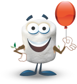 Marshmallow Mascot with Balloon