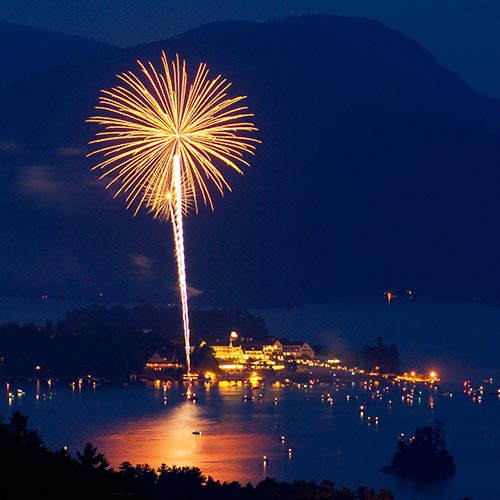 Fireworks located at Lake George
