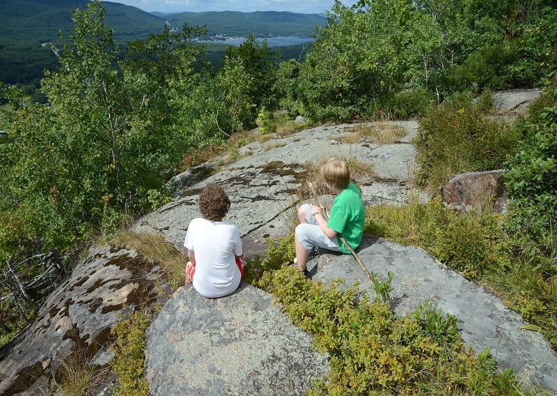 Children enjoying the view of the Adirondacks