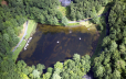 Aerial of our spring-fed paddle boat pond