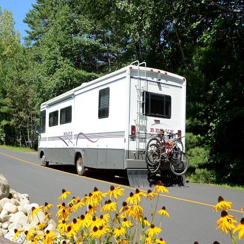 Motorhome driving in park