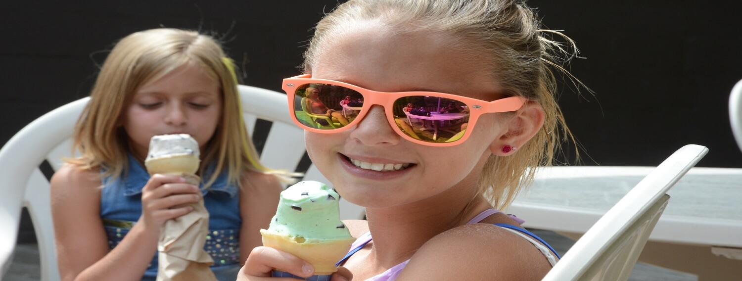 Children enjoying some ice cream from our camper cafe