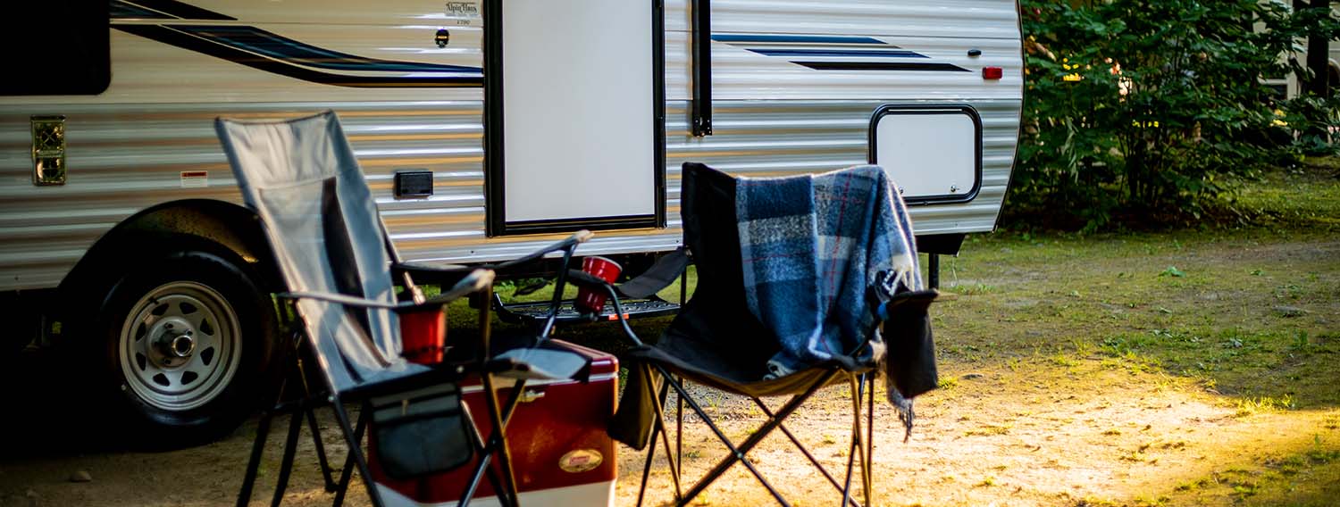 Chairs setup outside RV