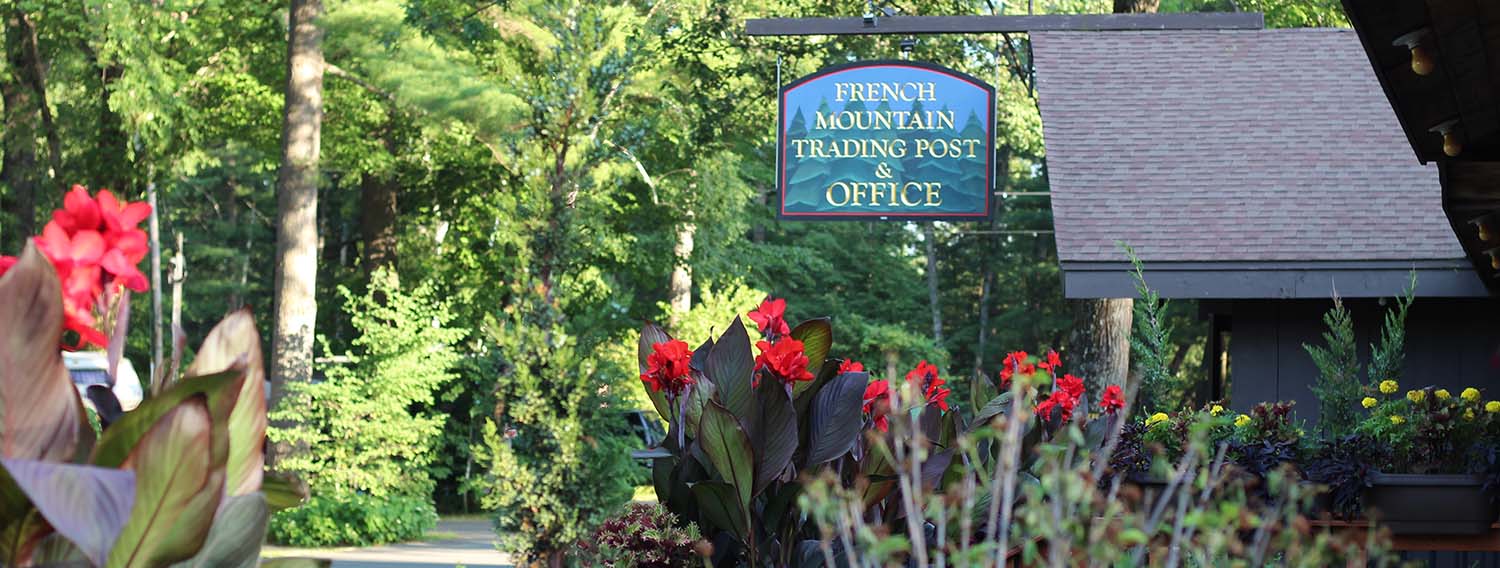 French Mountain Trading Post Sign and Flowers