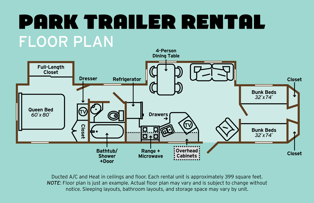Park Trailer Rental Floor Plan