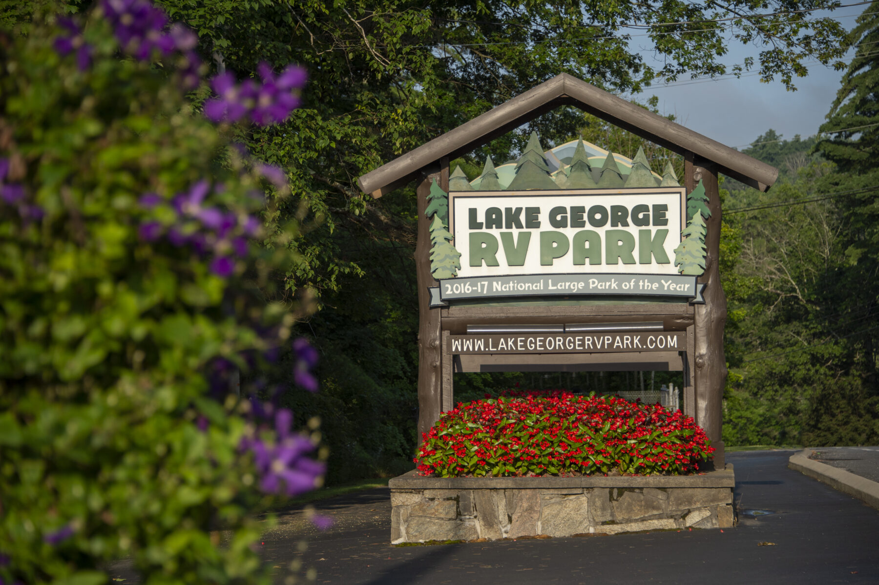 Lake George RV Park sign that can be seen out front